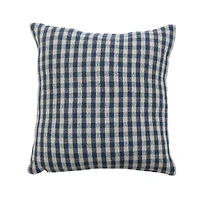 Hello Honey® Blue & White Gingham Woven Recycled Cotton Blend Pillow Cover
