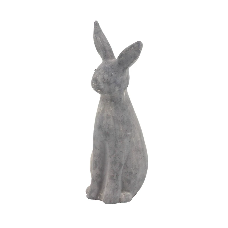 18" Gray Stone Farmhouse Rabbit Garden Sculpture