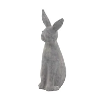 18" Gray Stone Farmhouse Rabbit Garden Sculpture