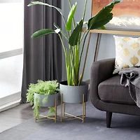 Metal Contemporary Planter with Gold Legs Set