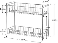 NEX™ Silver 2-Tier Standing Rack Countertop Storage Organizer