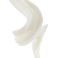 19.5" White Abstract Twisted Wave Polystone Sculpture with Elevated Base