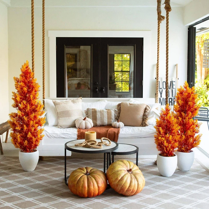 5ft. UV Resistant Autumn Artificial Fall Cedar Tree (Indoor/Outdoor)