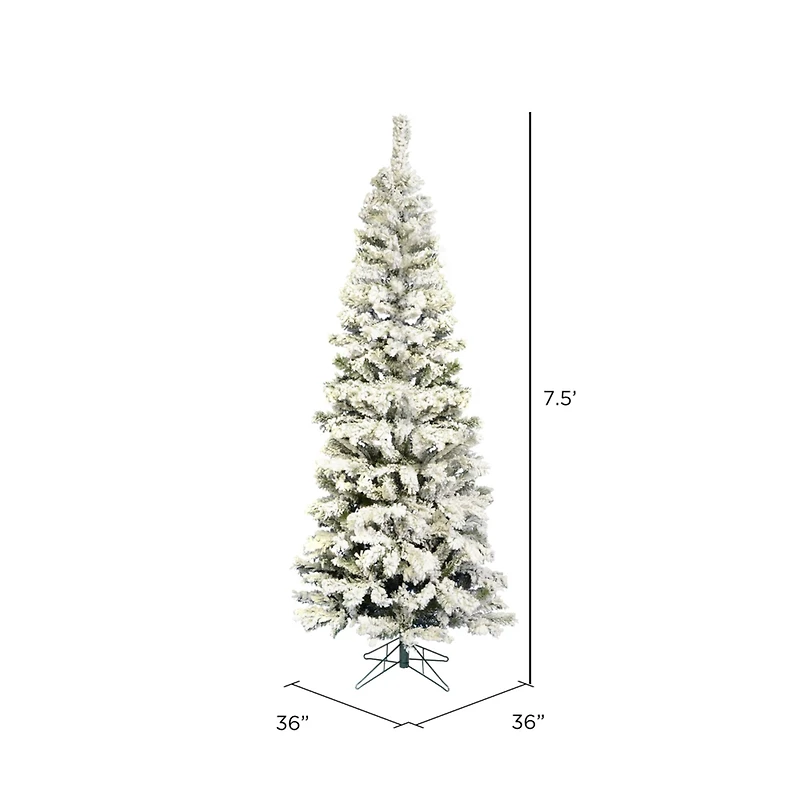 7.5ft. Unlit Flocked Pacific Pine Artificial Christmas Tree