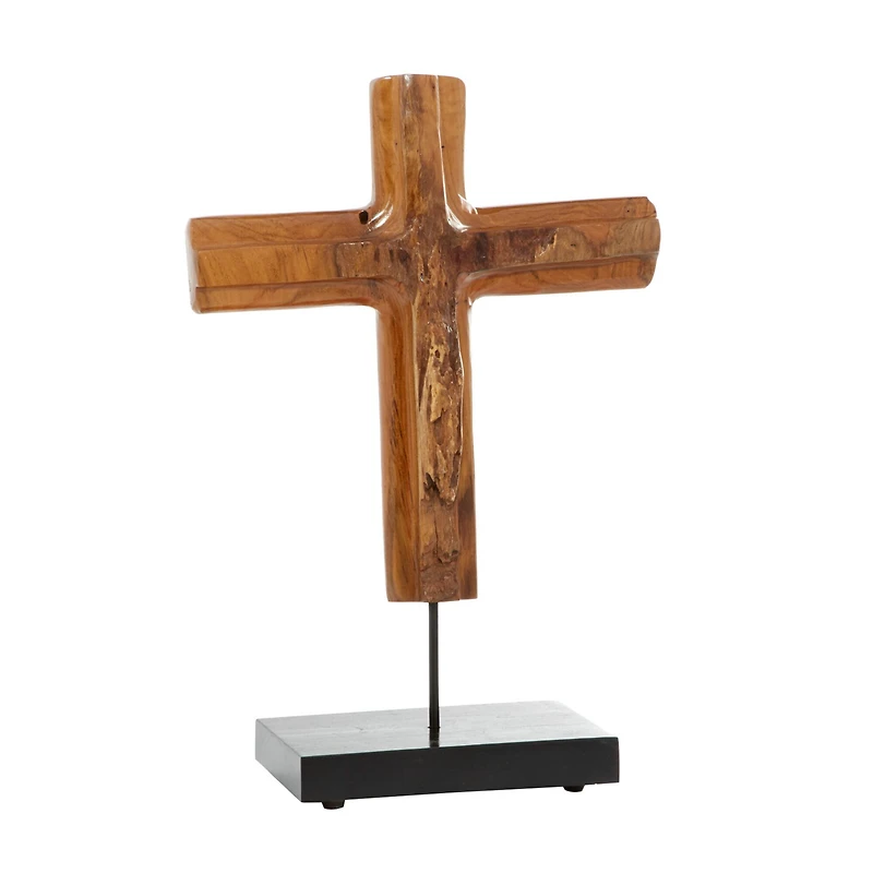 Brown Teak Wood Eclectic Style Table Decor 22" x 15" x 6"