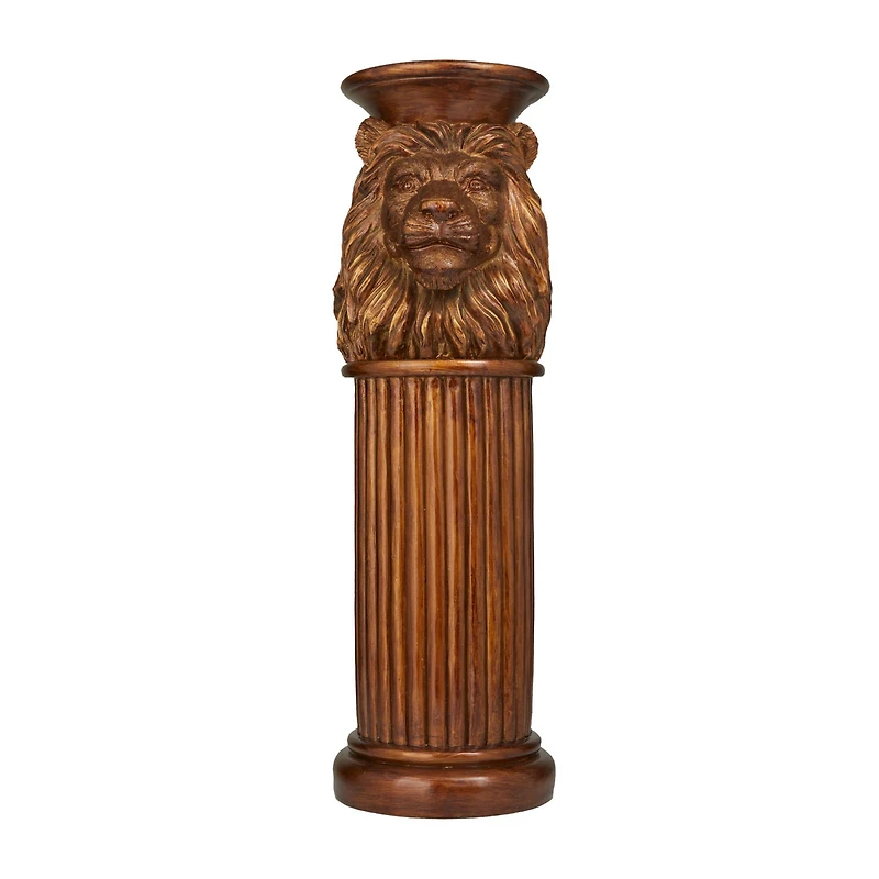 Bronze Polystone Traditional Pedestal Table, 25" x 8" x 9"
