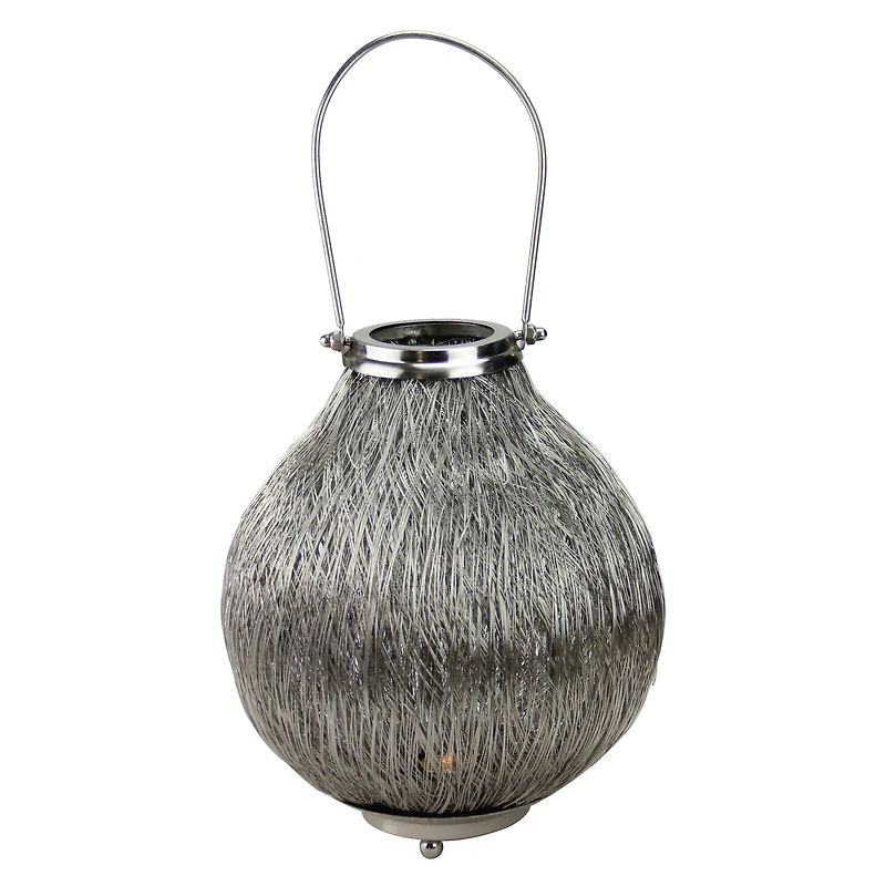 18.5" Urban Life Tea Light Candle Holder Lantern, Silver