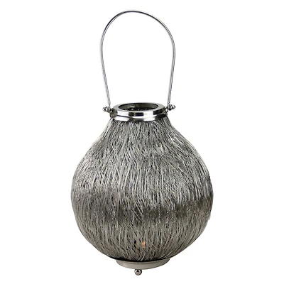 18.5" Urban Life Tea Light Candle Holder Lantern, Silver