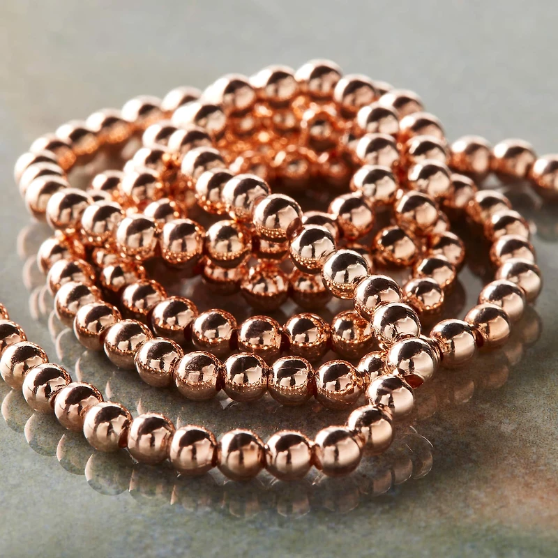 Rose Gold Copper Small Round Beads, 3mm by Bead Landing™