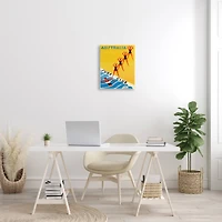 Stupell Industries Retro Pop Australian Surf Club Advertisement Yellow Blue Canvas Wall Art
