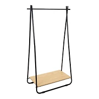 Organize It All Black Garment Rack with Shelf