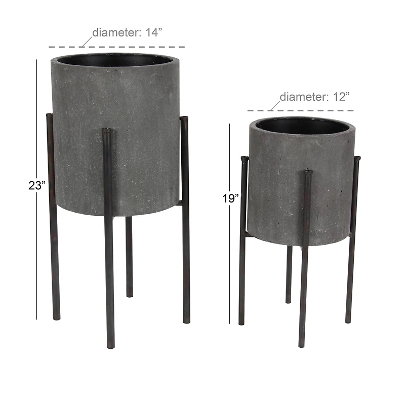 Modern Metal Planter Set