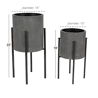 Modern Metal Planter Set