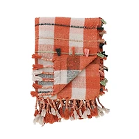 Hello Honey® Warm Tone Plaid Cotton Blend Throw Blanket