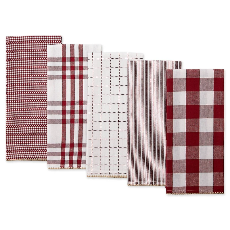 DII® Barn Red Farmhouse Woven Dishtowel Set