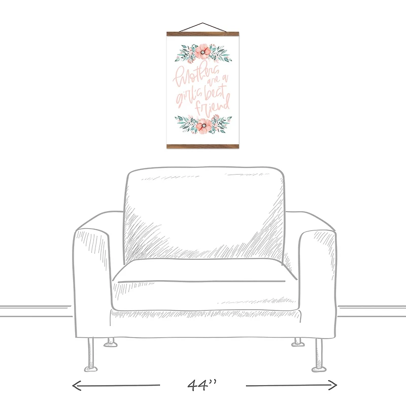 Mothers Are A Girl's Best Friend Teak Hanging Canvas