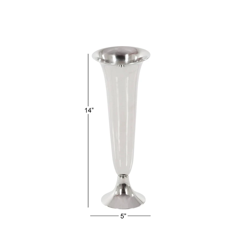 The Novogratz 14" Silver Aluminum Traditional Vase
