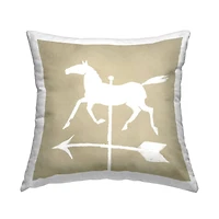 Stupell Industries Trotting Horse Weathervane Compass Silhouette Throw Pillow, 18" x 18"