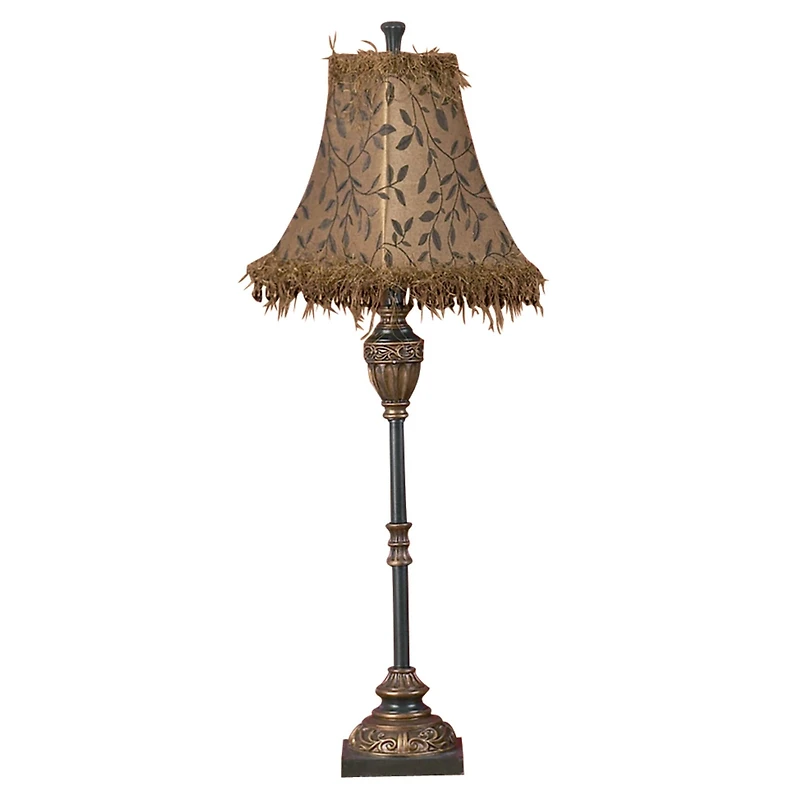 Brass Metal Tuscan Table Lamp, 33" x 10" x 10"
