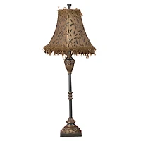Brass Metal Tuscan Table Lamp, 33" x 10" x 10"