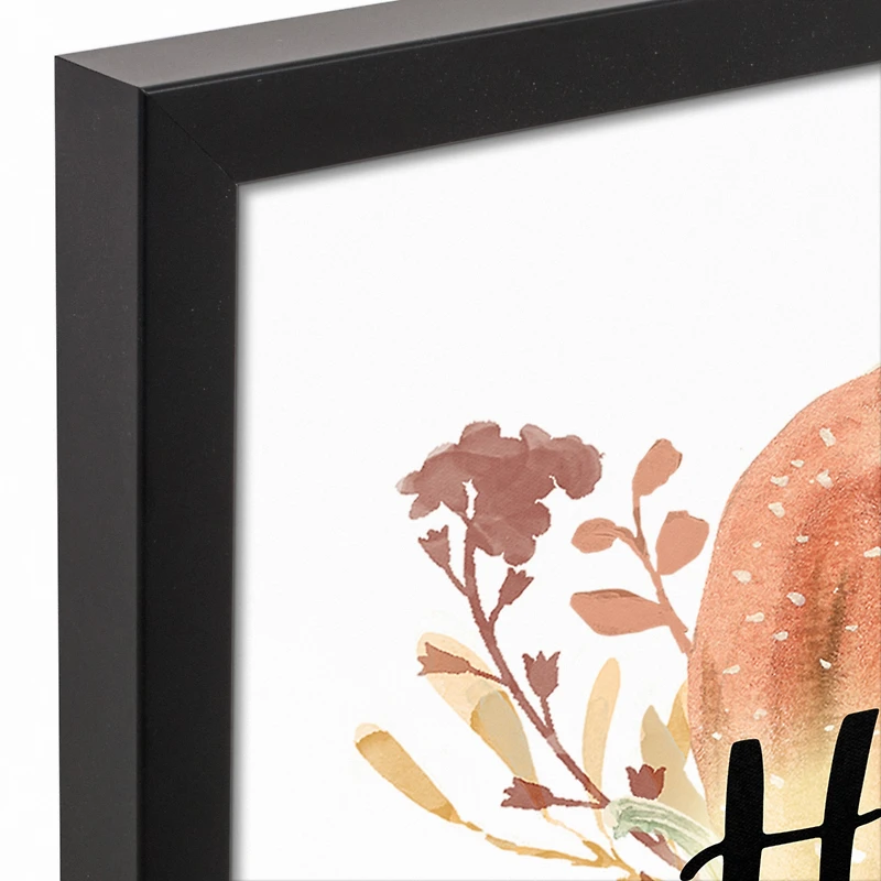 Happy Harvest Black Framed Canvas Wall Art