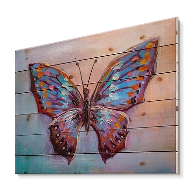 Designart - Vintage Blue Butterfly II
