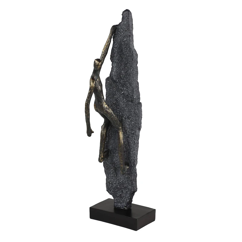 Bronze Resin Industrial Sculpture, Climbing 19" x 6" x 5"