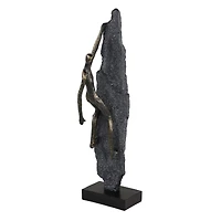 Bronze Resin Industrial Sculpture, Climbing 19" x 6" x 5"