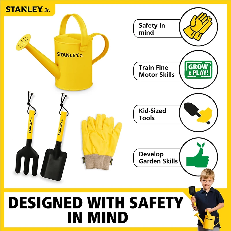 Red Toolbox Stanley Jr 4-Piece Garden Hand Tool Set With Gloves