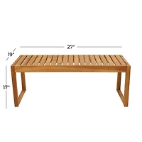 47" Brown Teak Wood Slatted Outdoor Accent Table