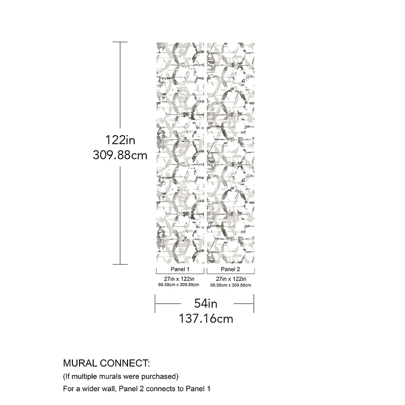 Katie Hunt Dove Gray Hex-A-Gone Wall Mural