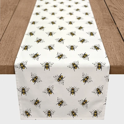 Bee Pattern 16" x 72" Cotton Twill Runner