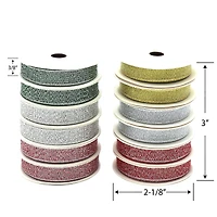 Gwen Studios 3/8" x 3yd. Metallic Holiday Ribbon Pack, 12ct.