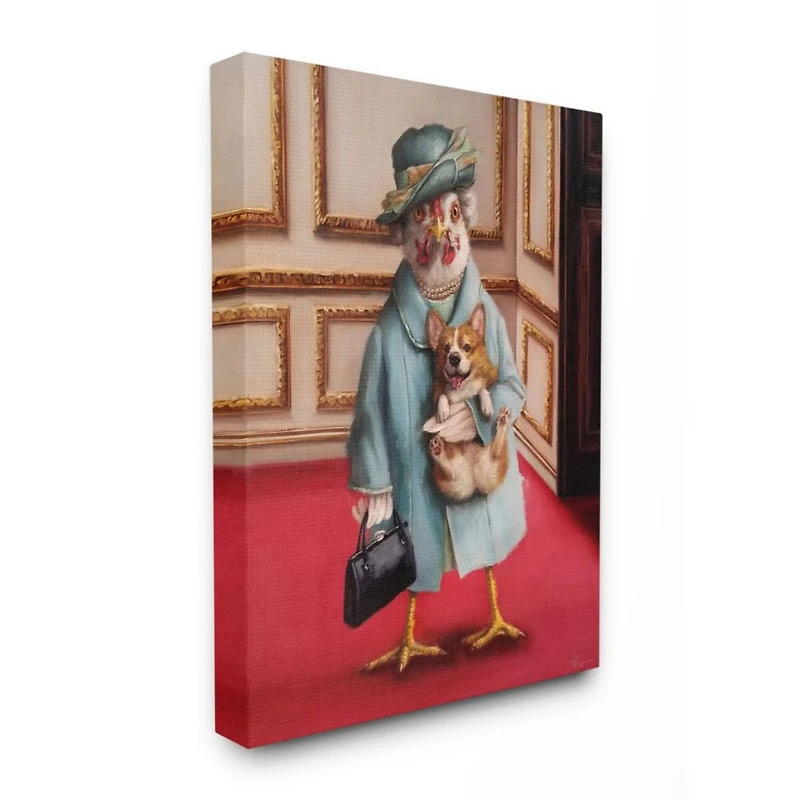 Stupell Industries Queen Chicken with Corgi Wall Accent