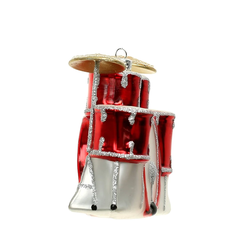 4.5" Red Glass Drum Set Ornament by Ashland®