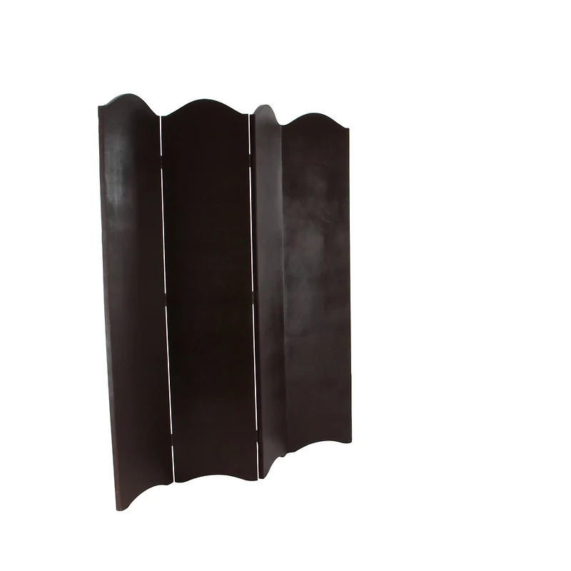 Dark Brown Wood Traditional Room Divider Screen, 71" x 64" x 1"