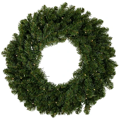 24" Pre-Lit Canadian Pine Artificial Christmas Wreath