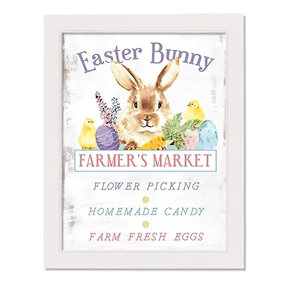 Easter Farmer's Market 12" x 16" White Framed Print Under Plexiglass