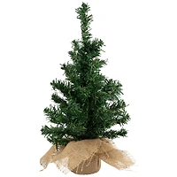 18" Unlit Two-Tone Mixed Pine Artificial Christmas Tree with Burlap Base