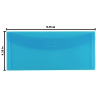 JAM Paper Blue Plastic Tuck Flap Closure 4.25" x 9.75" Envelopes, 12ct.