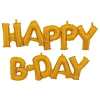 30" x 19" Gold Happy B-Day Block Phrase Foil Balloon