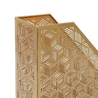 12" Gold Iron Glam Magazine Holder