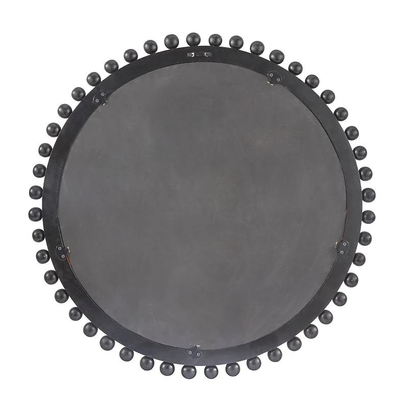 35" Mango Wood Beaded Ball Frame Wall Mirror
