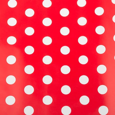 JAM Paper Red with White Dots Gift Wrap, 2ct.
