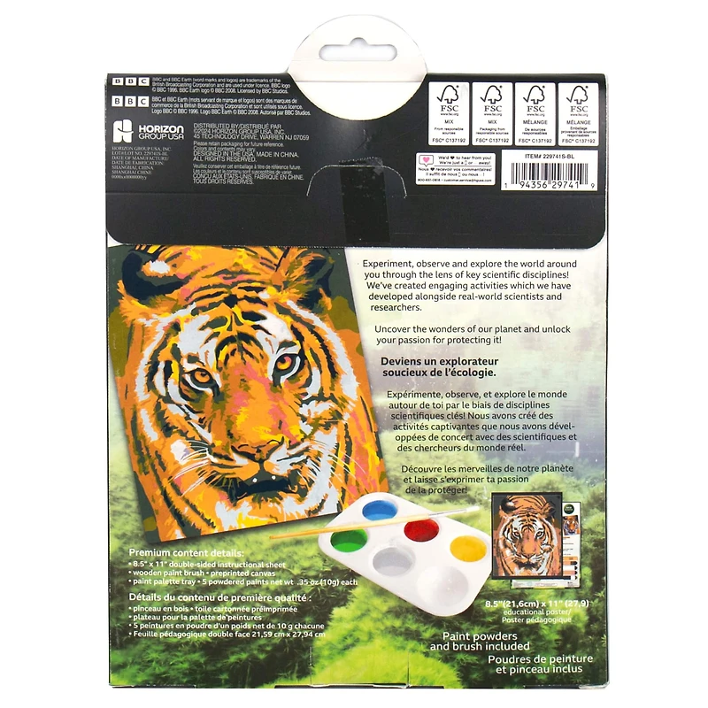BBC Earth Canvas Board Tiger Paint by Number