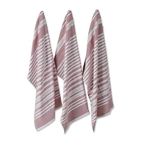DII® Barn Red Variegated Stripe Terry Dishtowels, 3ct.