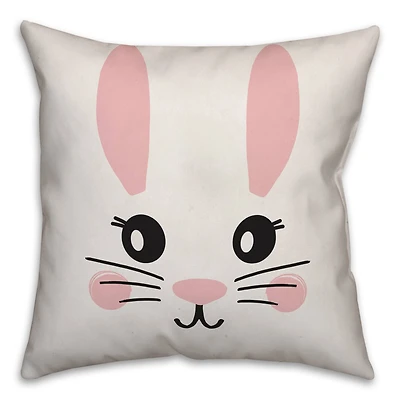 Simple Bunny Face Throw Pillow