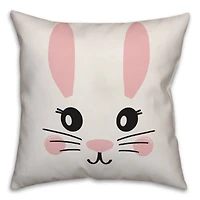 Simple Bunny Face Throw Pillow