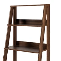 Walker Edison 55" Walnut Modern Ladder Bookshelf