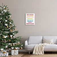 Stupell Industries Peace & Love Rainbow Christmas List Canvas Wall Art